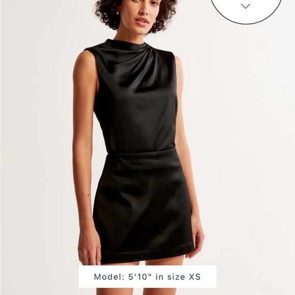 XXS Abercrombie black satin tank top - Picture 2 of 6